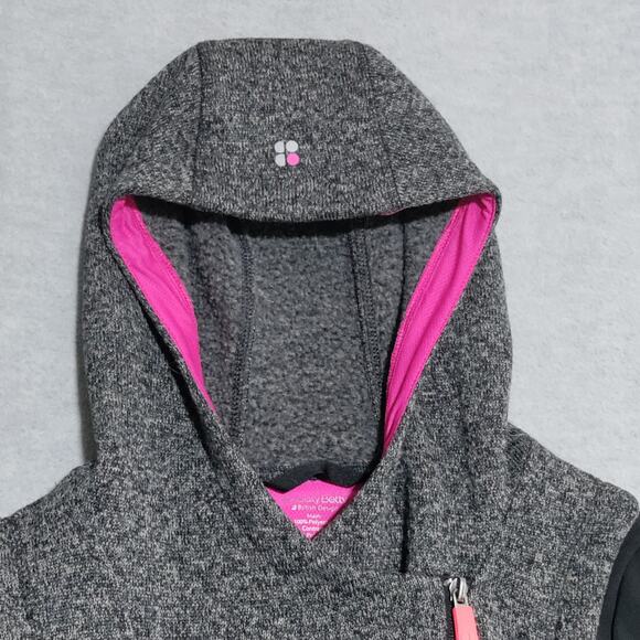 Sweaty Betty Fleece Knitted Jacket Size S Womens Full Zip Hooded Athletic - Picture 4 of 13